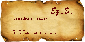 Szelényi Dávid névjegykártya