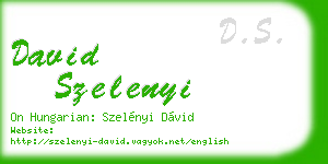 david szelenyi business card