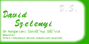 david szelenyi business card